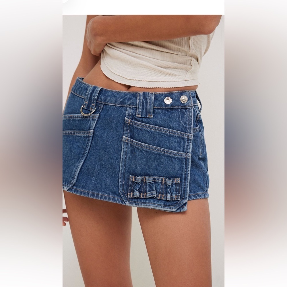 Free People Adele Denim Skort
